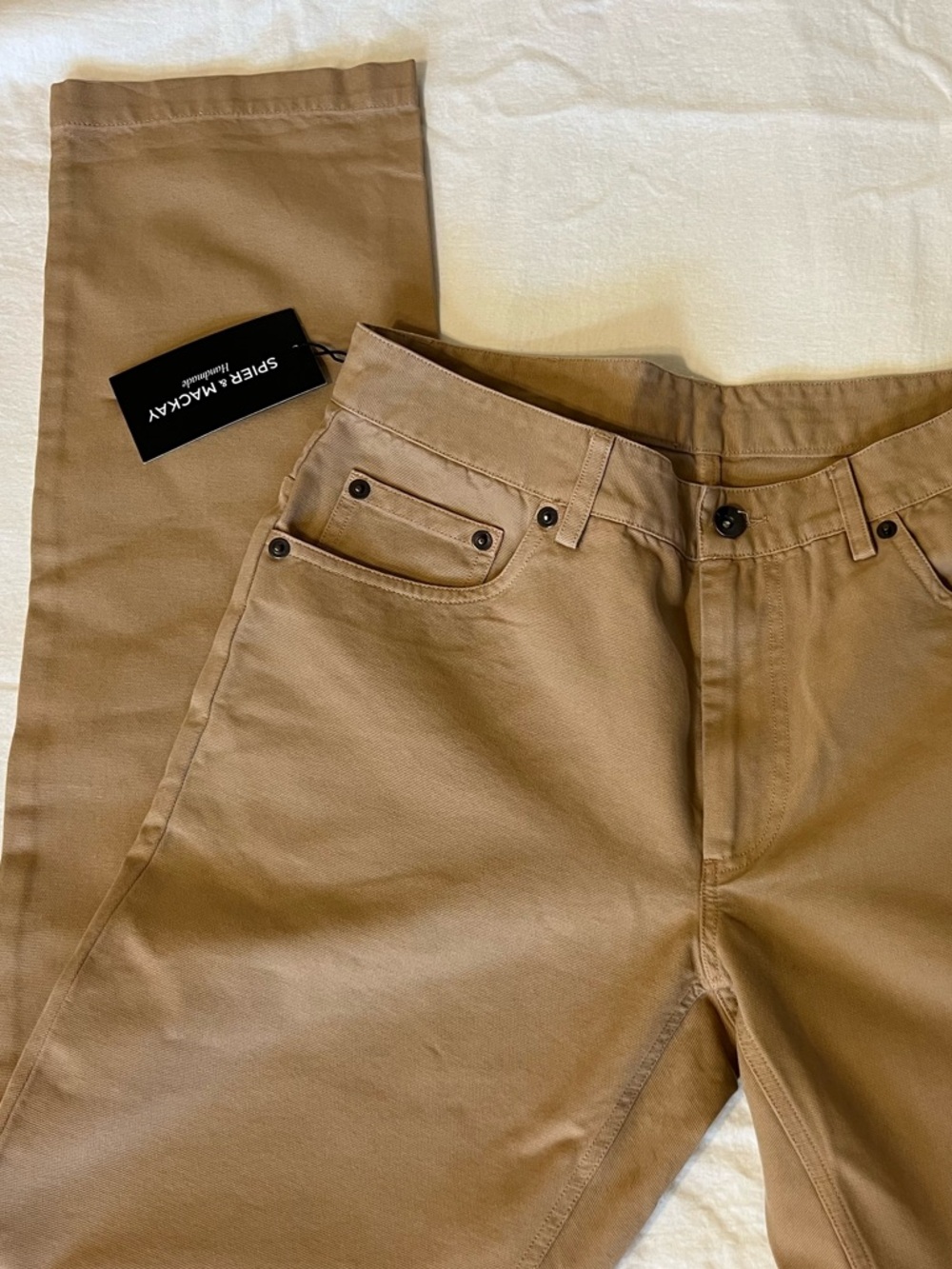 Spier & Mackay Handmade NWT Chino Khaki Canvas 5 Pockets Slim Fit / Size W31
